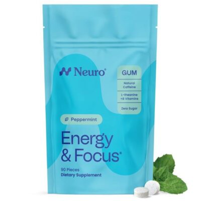 NeuroGum Energy Caffeine Gum (90 Pieces) Packaging May Vary