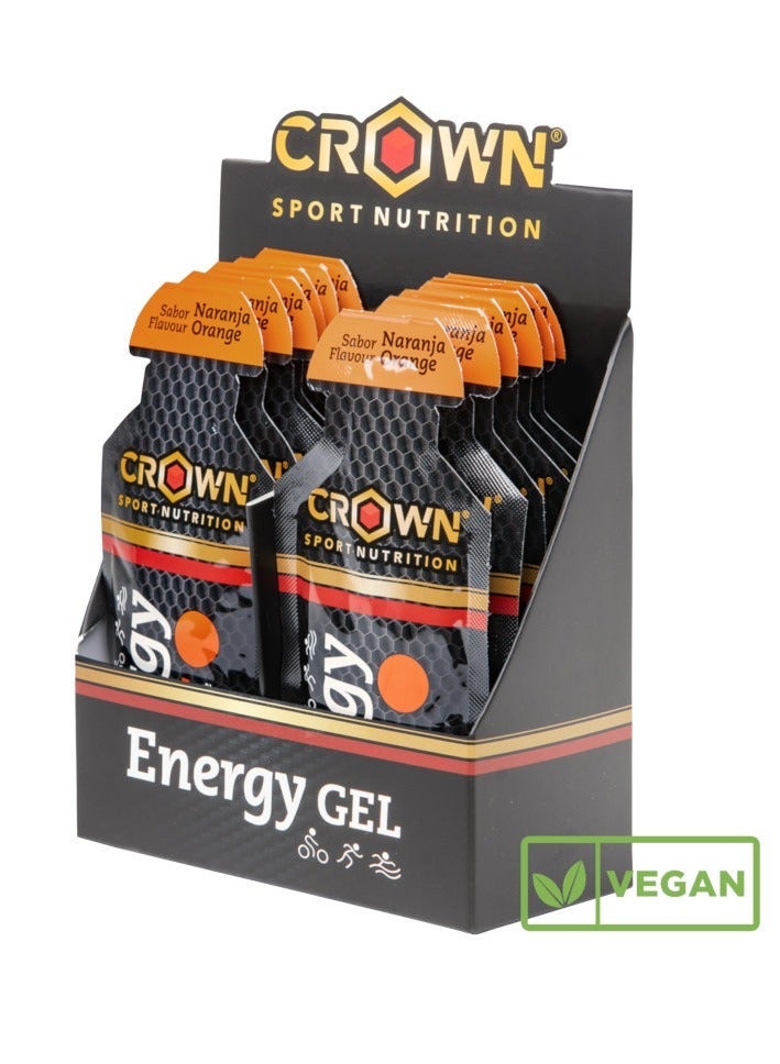 Crown Sport Nutrition 12 x Energy Gels, 40 g Liquid Texture, Carbohydrates, Amino acids and Electrolytes, Orange Flavor - Image 2