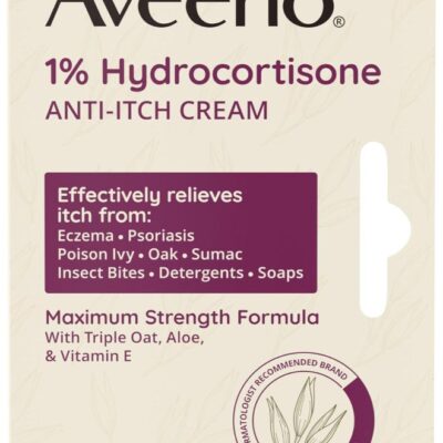Aveeno 1% Hydrocortisone Anti-Itch Cream 28g. Packaging May Vary