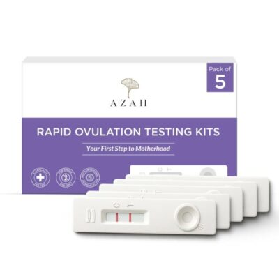 Azah Ovulation Kit [Pack of 5] | Fertility Test Kit for Accurate Results In 5 Mins | Midstream Technology for Women | Identifies 5 Most Fertile Days to Conceive in 5 Mins | Clinically Tested
