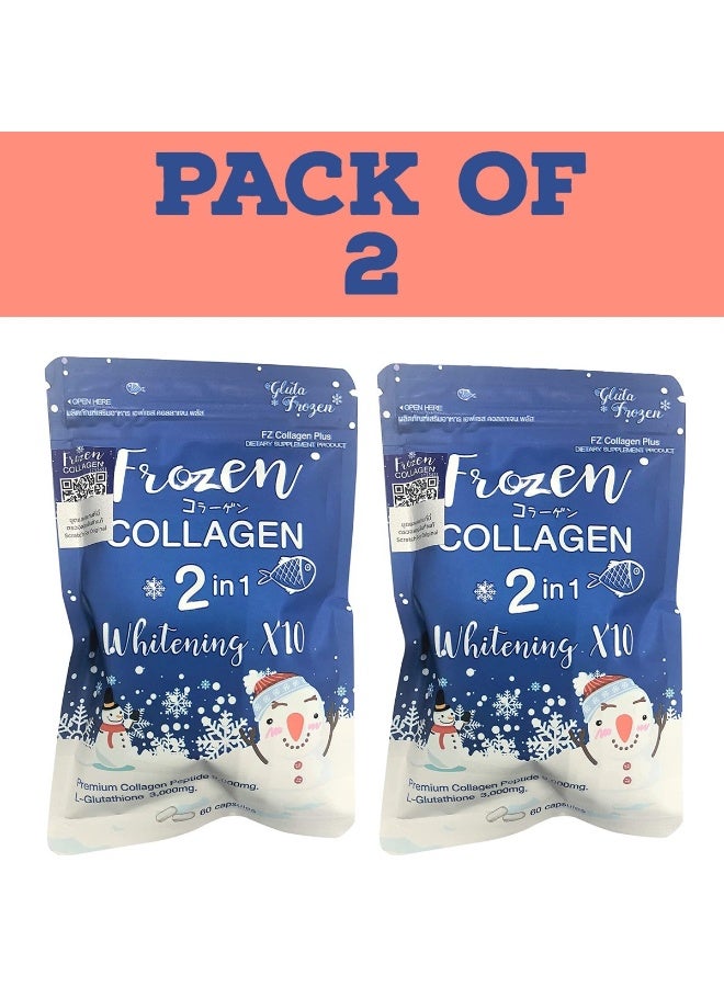 Original Frozen Collagen 2-in-1 Whitening X10 Glutathione - 2 Packs