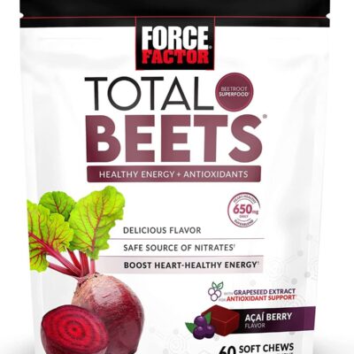 Force Factor Total Beets For Healthy Energy And Antioxidants Acai Berry 60 Chews