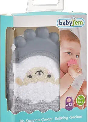 Babyjem - Teether Sock Grey 3-12 Months