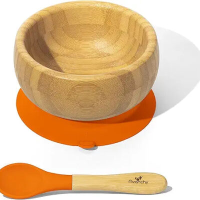 Avanchy - Baby Bamboo Stay Put Suction BOWL + Spoon OG