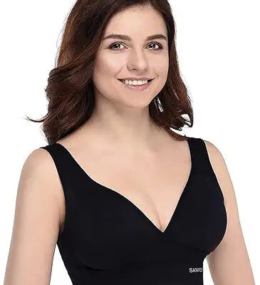 Sankom - Patent Aloe Vera Bra For Back Support, Black L/XL