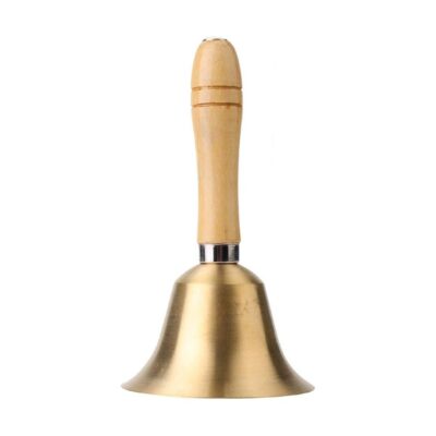 8 cm Loud and Clear Hand Bell with Wooden Handle Classic Design for School Toy Percussion