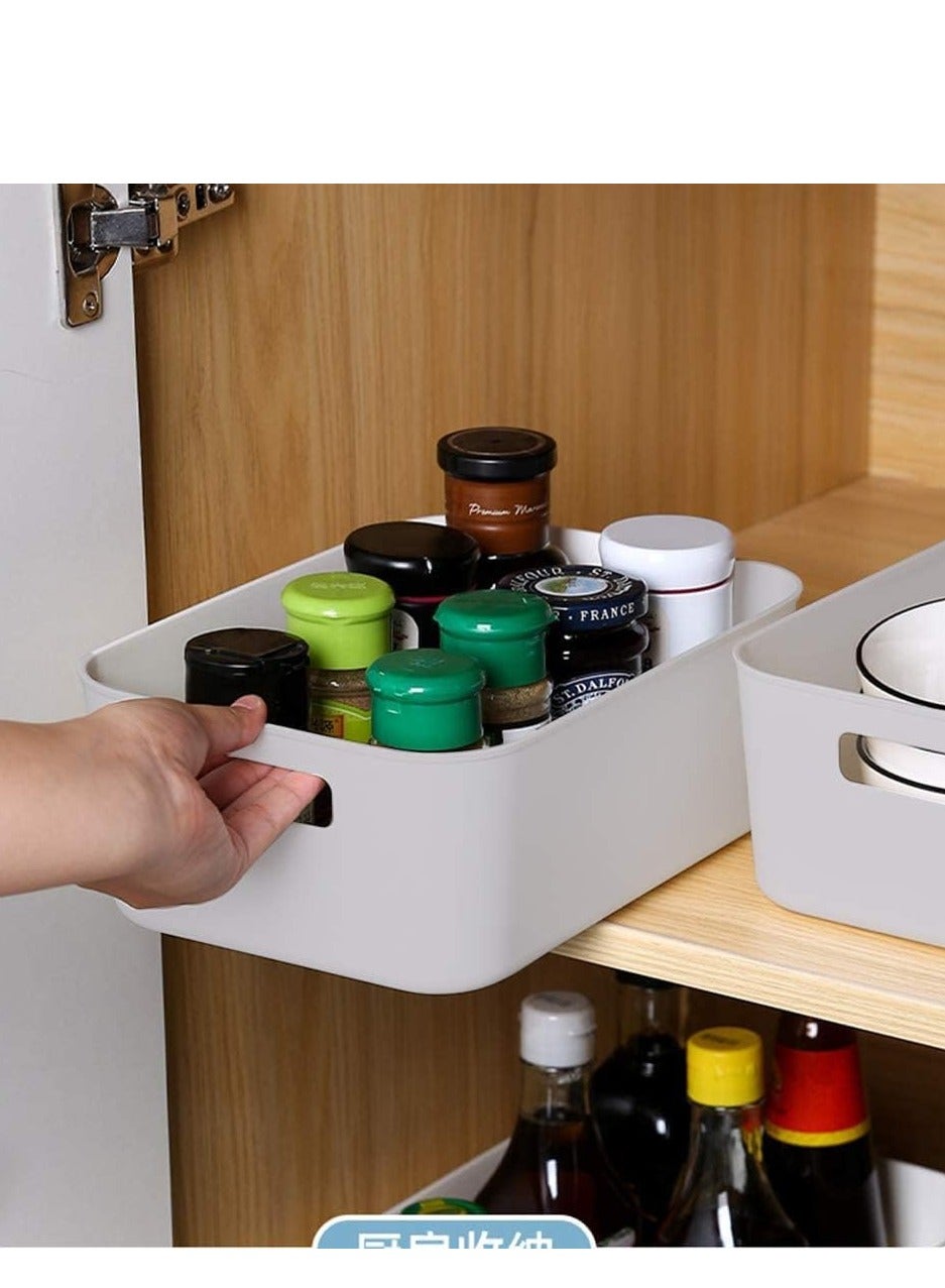 Small Storage Bin, Durable Storage Basket Cabinet Organizer, Toy Baskets Food Storage Containers for Organizing Storage Basket Organizer with Handles, Pack of 8 - Image 2