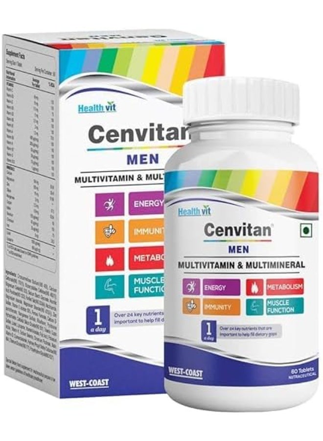 Men Multivitamins & Multiminerals 60 Tablets – Energy, Immunity & Daily Health Support for Men