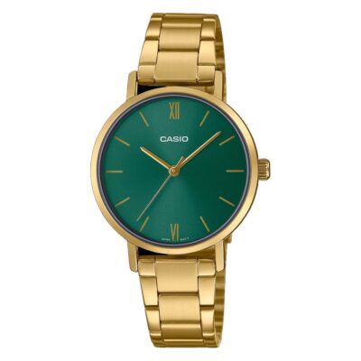 Casio LTP-VT02G-3AUDF Standard Watch Green And Gold