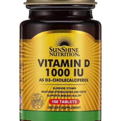 Vitamin D 1000 Iu Infused With Vitamin D3 Cholecalciferol Dietary Supplement Maintains Strong Bones And Teeth Supports Immune Health 100 Tablets