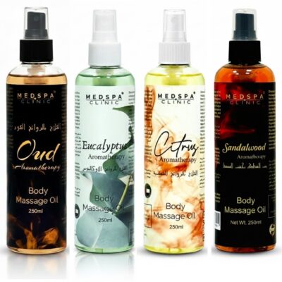 Sandalwood, Citrus, Oud, Eucalyptus Aromatherapy Body Massage Oil 250ml each Combo Pack