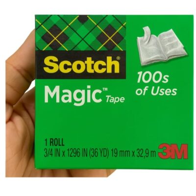Scotch Magic Tape, 19mm x 32.9m, Invisible Clear