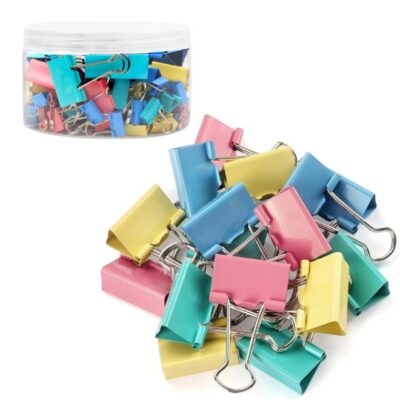 48 Pcs Binder Clips – Steel Paper Clamps, Holds Up to 50 Sheets, Quality Tempered Paper Clips for Home, School, Crafts, Office Supplies Paper Clamps (Multi-colour)
