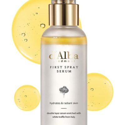 Italian White Truffle First Spray Serum, Hydrating Face Moisturizer, Glow Serum for Radiant Skin, Non Comedogenic, All In One Mist, Vegan & Desert-Adapted 100ml