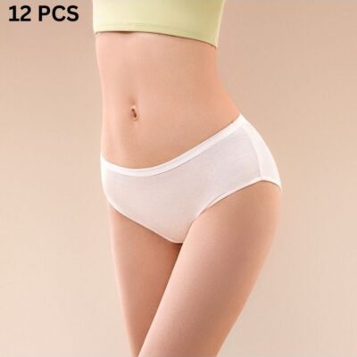 12PCS Disposable Underwear for Women Cotton and Individual Sealing Disposable Maternity Briefs for Travel Hospital Business Trip Hotel Spa