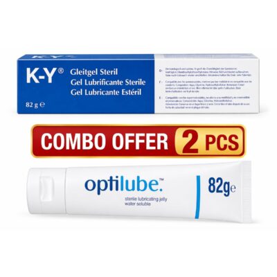 K-Y Jelly + Optilube Sterile Lubricant Gel | Water-Based | 82g x 2 PCS Combo Pack