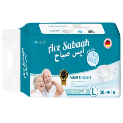 Super Dry Adult Diapers, Size Large, Soft Feel, Pack Of 30, Waist Size 39-59 Inches, 100-150Cm