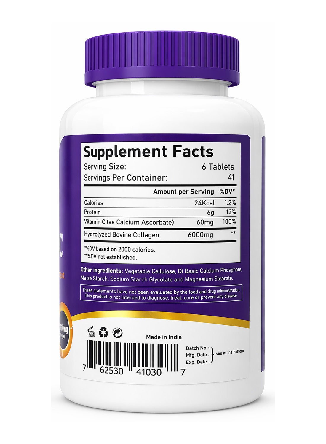 Super Collagen With Vitamin C for Hair, Skin, Nails & Joints – 6000MG - 250 Tablets - Image 5