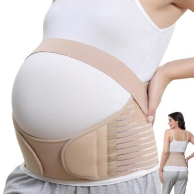 Recommended Maternity Belt - Care Breathable Abdomen Support and Pelvic Support - Comfortable Belly Band for Pregnancy 3-in-1 Maternity Support Belt for Back Pain Relief, Premium Pregnancy Belt (Beige, XXL)