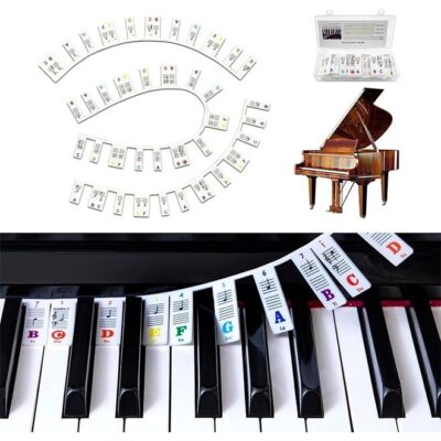 Reusable Piano Notes Guide for Beginner Removable Piano Keyboard Note Labels for Learning 88-Key Full Size Made Of Silicone No Need Stickers for Kids Student