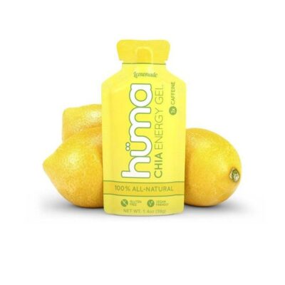 Huma Chia Energy Gel Lemonade 9 count X 39g 22gr Carbs 105mg Sodium 1x Caffeine 25mg Caffeine 100% All Natural Vegan Gluten Free No Stomach Problems Great Taste Easy Digestion - Pack of 9