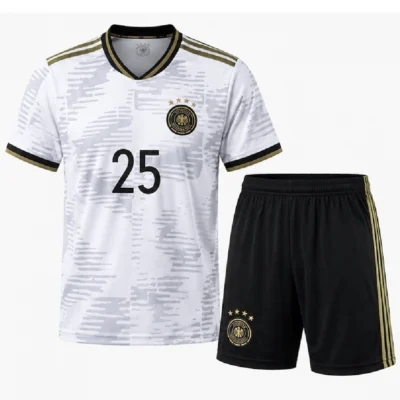 Germany Home Jersey and Shorts Kit for Men - White Jersey with Black Shorts, Size L