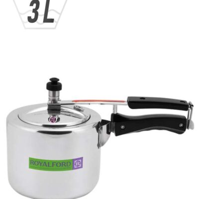 Aluminium Pressure Cooker – 3L with Inner Lid, Free Extra Gasket & Safety Valve, Durable Silver Cookware for Fast & Safe Cooking – Suitable for Gas & Induction Hob Use Silver 3.0Liters