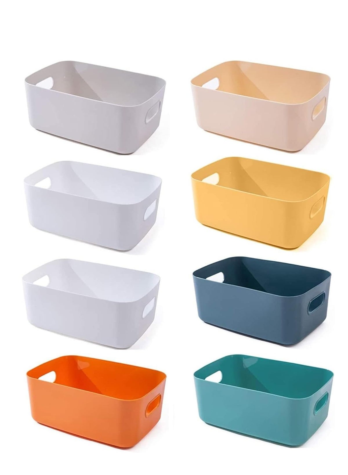 Small Storage Bin, Durable Storage Basket Cabinet Organizer, Toy Baskets Food Storage Containers for Organizing Storage Basket Organizer with Handles, Pack of 8