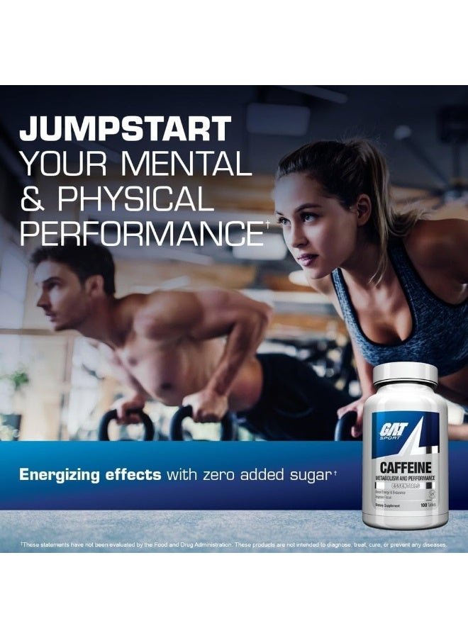 GAT Sport Essentials Caffeine | Pure Energy & Focus (100 Tablets) - Image 2