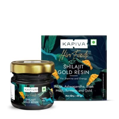 Kapiva Shilajit/Shilajeet Gold Resin - 40g | 500mg/Serving | 80 Servings | Boost Muscle Growth & Stamina | Contains 24 Carat Gold | 100% Ayurvedic