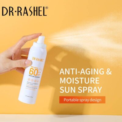 DR. RASHEL Anti-Aging & Moisture Sun Spray SPF 60++ – 150ml | Broad Spectrum Protection & Hydration | UAE
