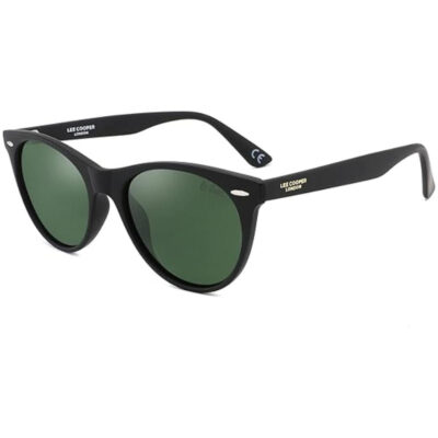 Lee Cooper Polarized Sunglasses BLACK Frame GREEN Mirror Lens 52mm - LC1002C03