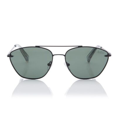 Lee Cooper Polarized Sunglasses Black Frame G15 Mirror Lens 56mm - LC1210C03