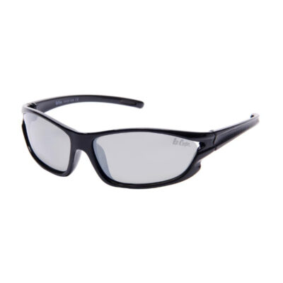 Lee Cooper Polarized Sunglasses Black Frame Silver Mirror Mirror Lens 56mm - LCK101C01