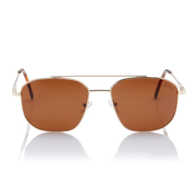 Lee Cooper Polarized Sunglasses Gold Frame Brown Mirror Lens 54mm - LC1204C01
