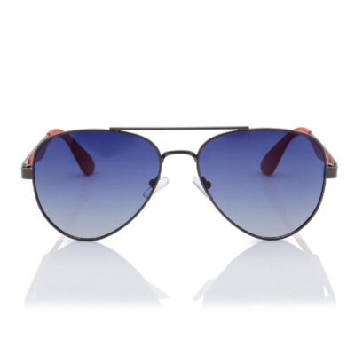 Lee Cooper Polarized Sunglasses Gradient Blue Frame Gun Mirror Lens 47mm - LC1220C02