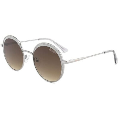 Lee Cooper Polarized Sunglasses SILVER Frame GRAD BROWN Mirror Lens 52mm - LC1014C02