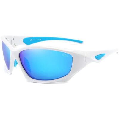 Lee Cooper Polarized Sunglasses WHITE Frame ICE BLUE REVO Mirror Lens 62mm - LC1011C02