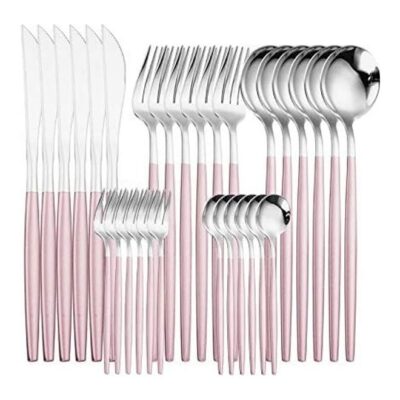 30-Piece Knife Fork Spoon Full Set Multicolour