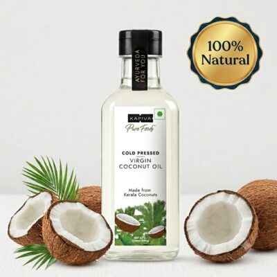 Kapiva Virgin Cold-Pressed Coconut Oil 250ml - 100% Pure, Unrefined, Organic & Edible