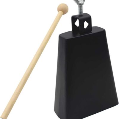 MegArya 6 Inch Durable Metal Cowbell Instrument with Stick for Beginners