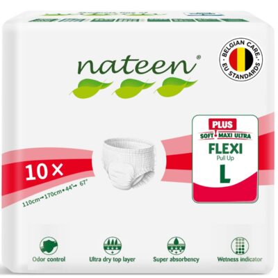 Flexi Plus Adult Diapers Pants,Incontinence Pull Up,Large,Waist Size 110-170Cm,10 Count Adult Pull Ups,Superior Comfort,Excellent Combination Of Protection.