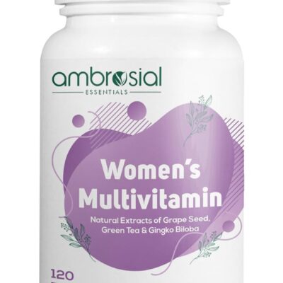 Ambrosial Women's Multivitamin with Natural Extracts of Grape Seed, Green Tea Extract & Gingko Biloba That Supports Stronger Bones, Muscles, Overall Wellness, and Vitality (Pack of 1-120 Tablets)