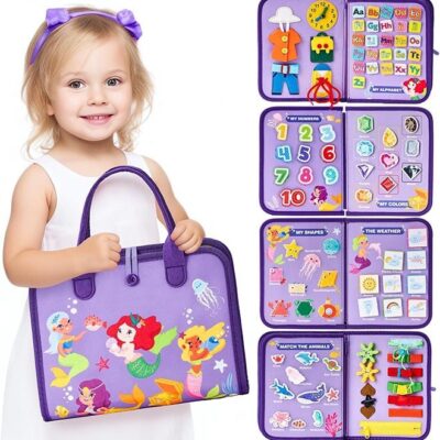 Montessori Busy Board Purple Mermaid for Toddlers UAE