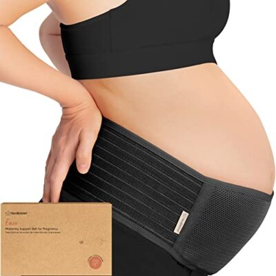 KeaBabies Maternity Belly Bands for Pregnant Women Soft Breathable Pregnancy Belly Support Band Adjustable Maternity Belt for Back Pelvic Support Comfortable Easy to Use Midnight Black 2XL