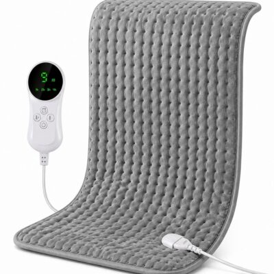 Electric Heating Pad with Digital Temperature Controller | Soft Plush Heating Mat for Back, Neck & Body Pain Relief | EU Plug