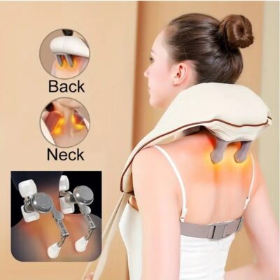 Neck and Shoulder Massager with Heat, Deep Tissue Kneading Massage Pillow for Back, Legs, and Waist Pain Relief, Ideal for Home, Office & Car Use