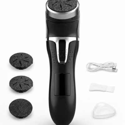 Electric Foot Scrubber & Callus Remover for Feet with Vacuum, Waterproof Rechargeable Pedicure Set for Cracked Heels & Dead Skin, 3 Roller Heads
