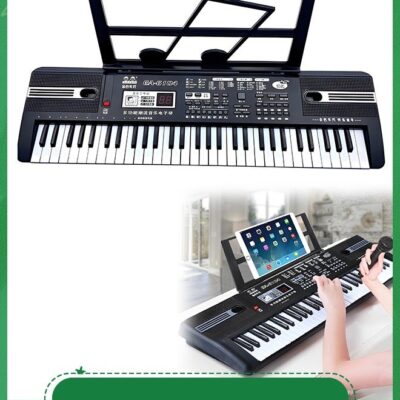 61 keys piano keyboard,Electronic Digital Piano with Built-In Speaker Microphone, Sheet Stand and Power Supply, Portable piano Keyboard Gift for Beginners