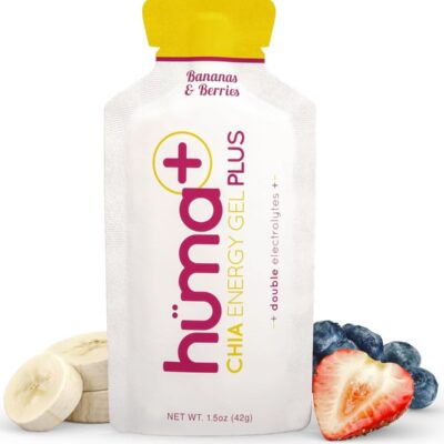Huma Chia Energy Gel - Bananas & Berries - 9 count x 42g - Pack of 9